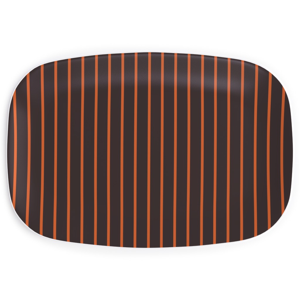 Halloween Stripes Serving Platter, Black