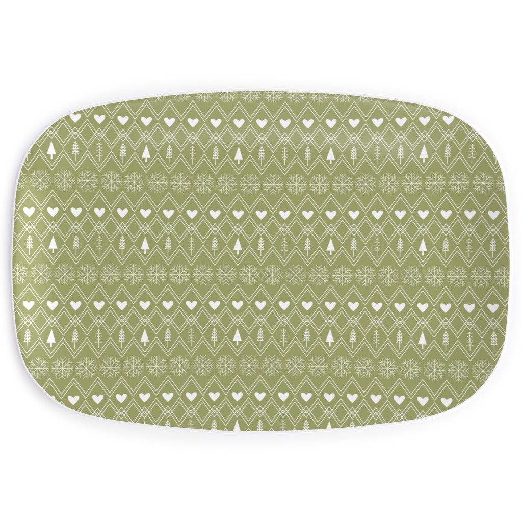 Fair Isle - Green Serving Platter, Green