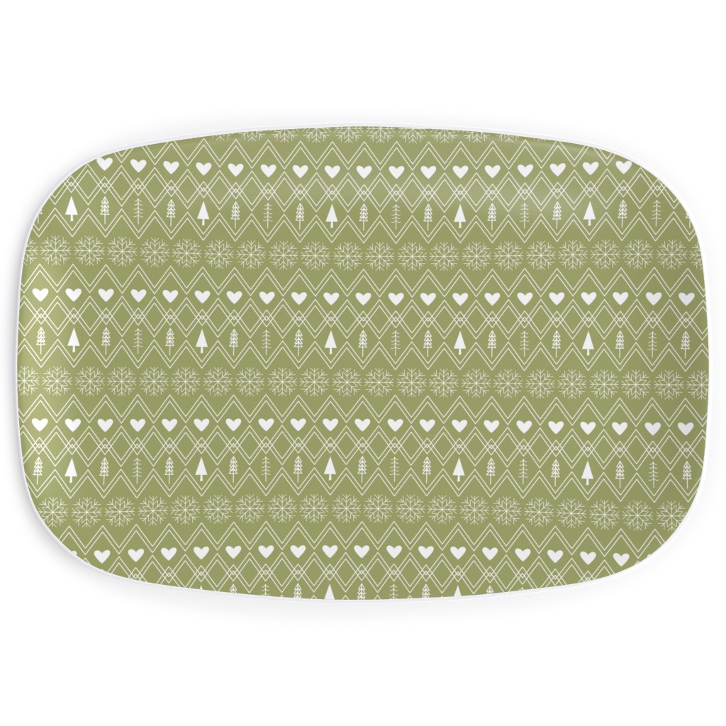 Fair Isle - Green Serving Platter, Green, Classic Green