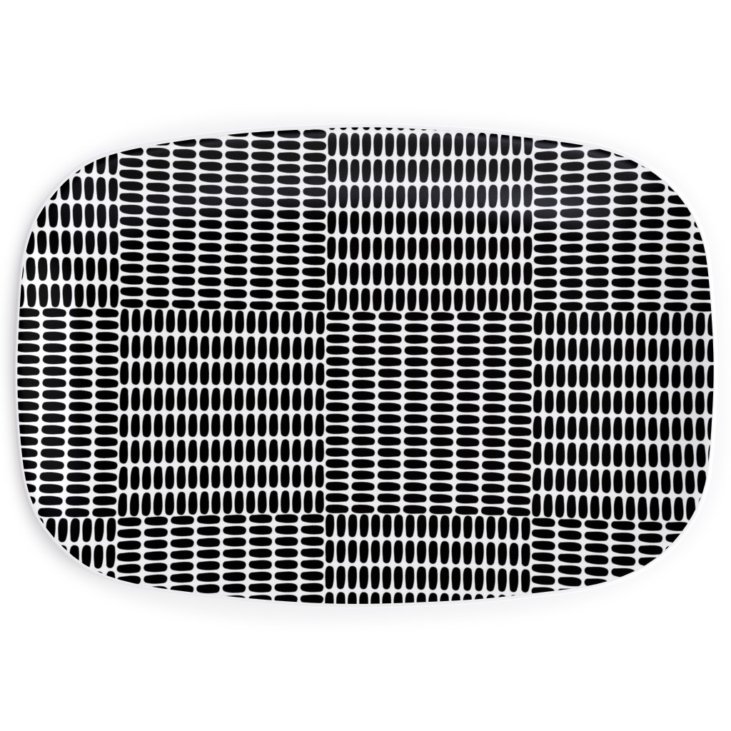 Basketweave - Neutral Serving Platter, Black