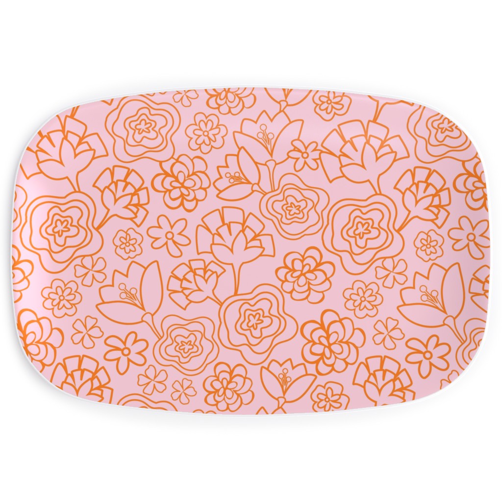 Flower Confetti - Pink Serving Platter, Pink