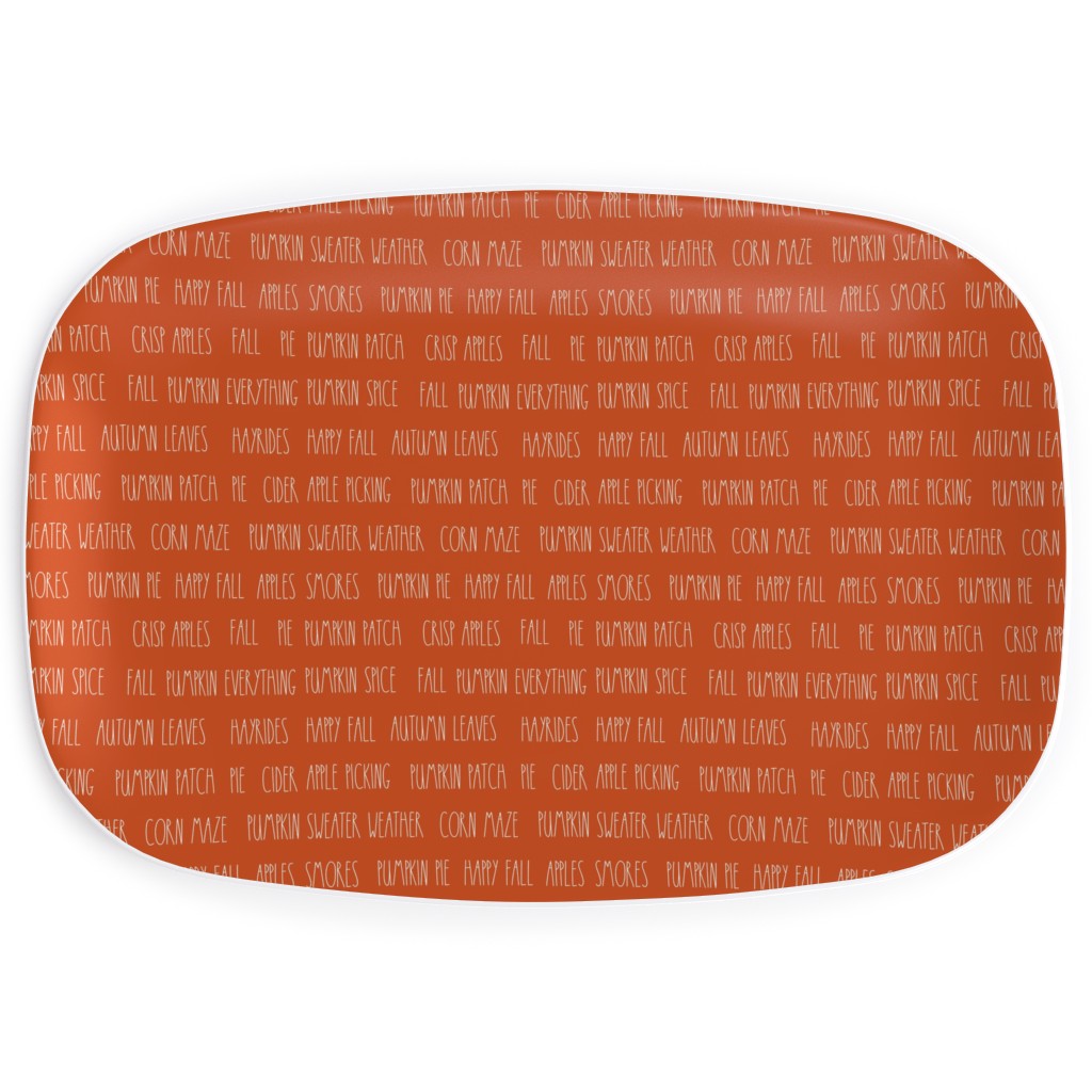 Fall Typography - Orange Serving Platter, Orange