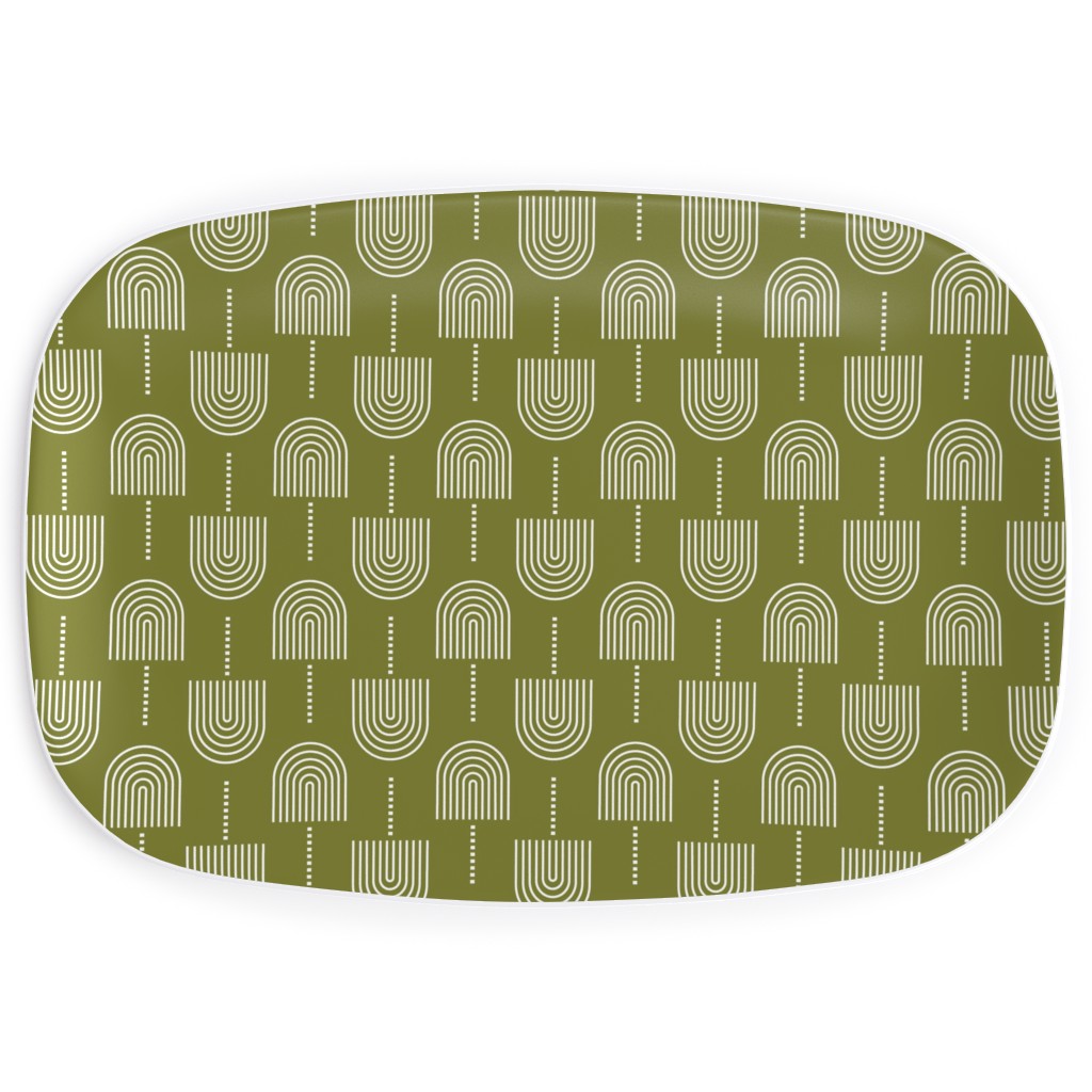 Fans - Olive Serving Platter, Green, Classic Green
