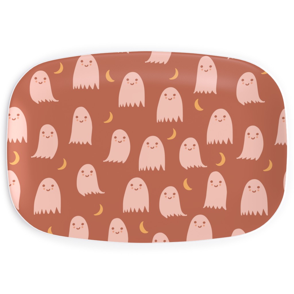 Cute Halloween Ghosts Serving Platter, Pink