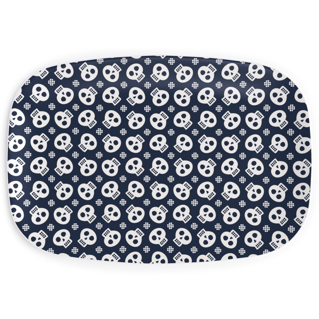 Halloween Skulls Serving Platter, Black