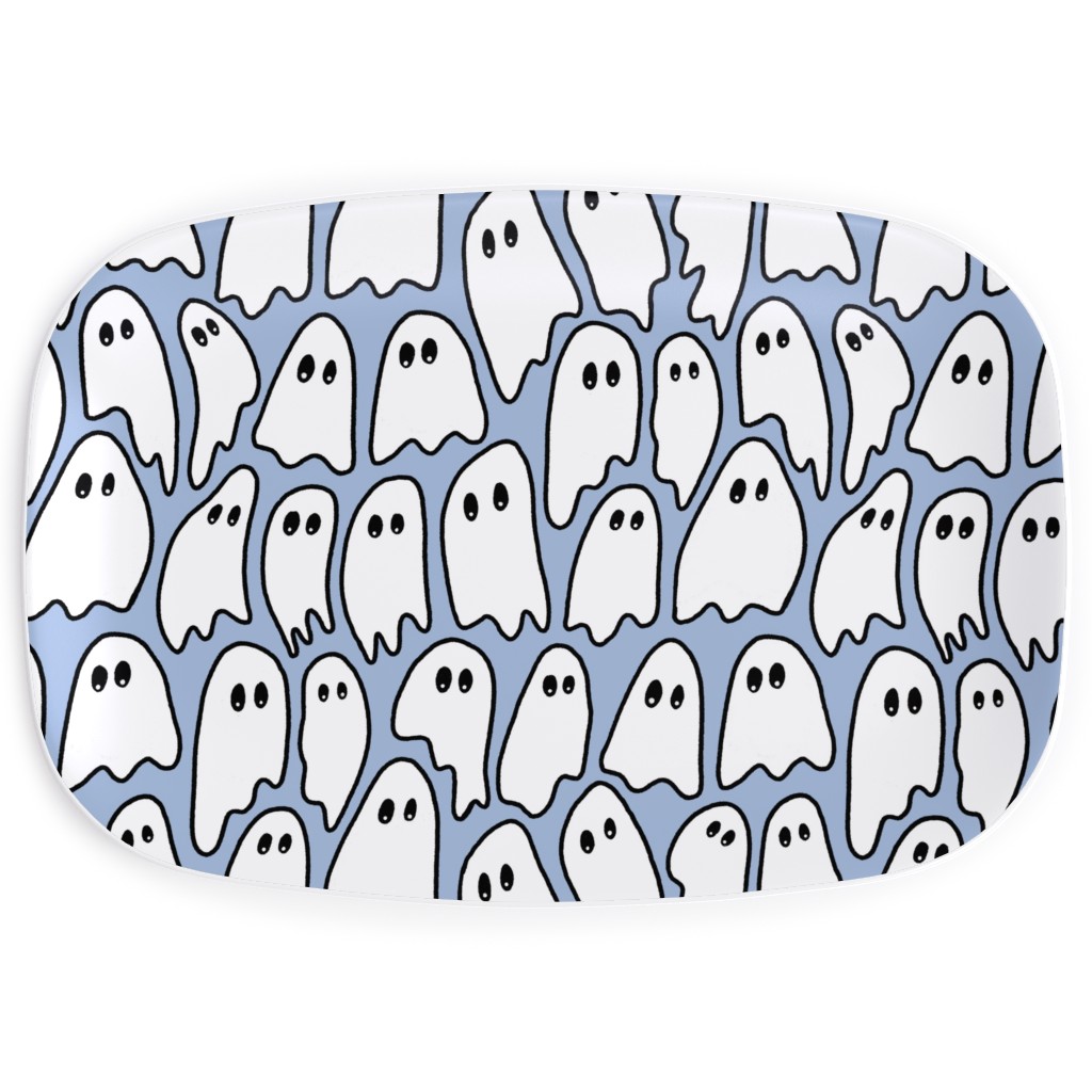 Ghosted Ghosts Serving Platter, Blue