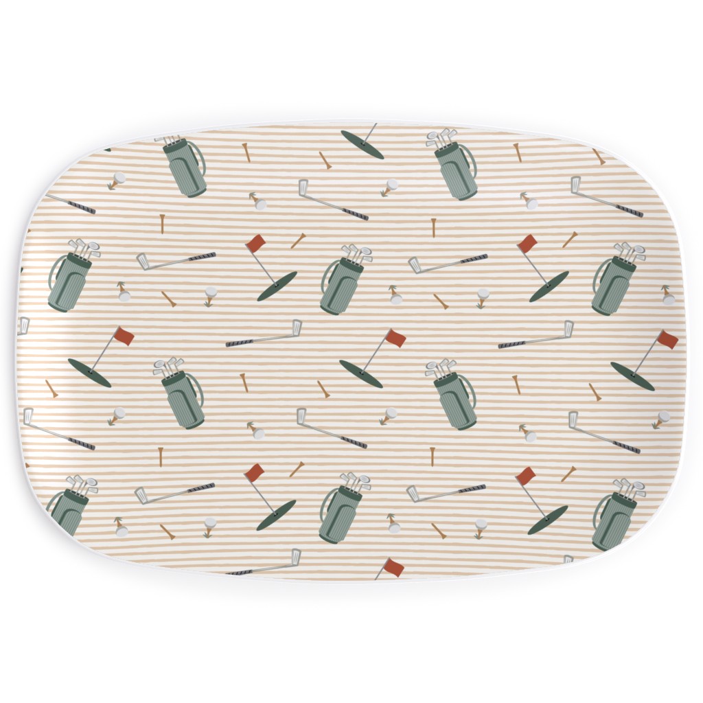 Tee Time - Neutral Serving Platter, Beige