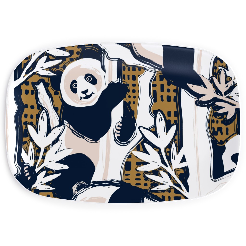 Lazy Pandas - Neutral Serving Platter, Brown