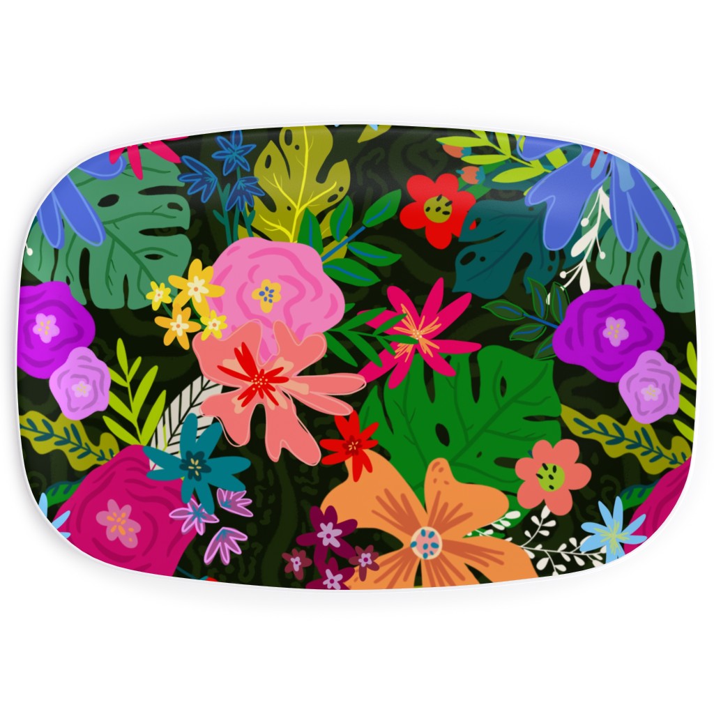 Always Growing- Jungle Florals Large Scale Serving Platter, Multicolor
