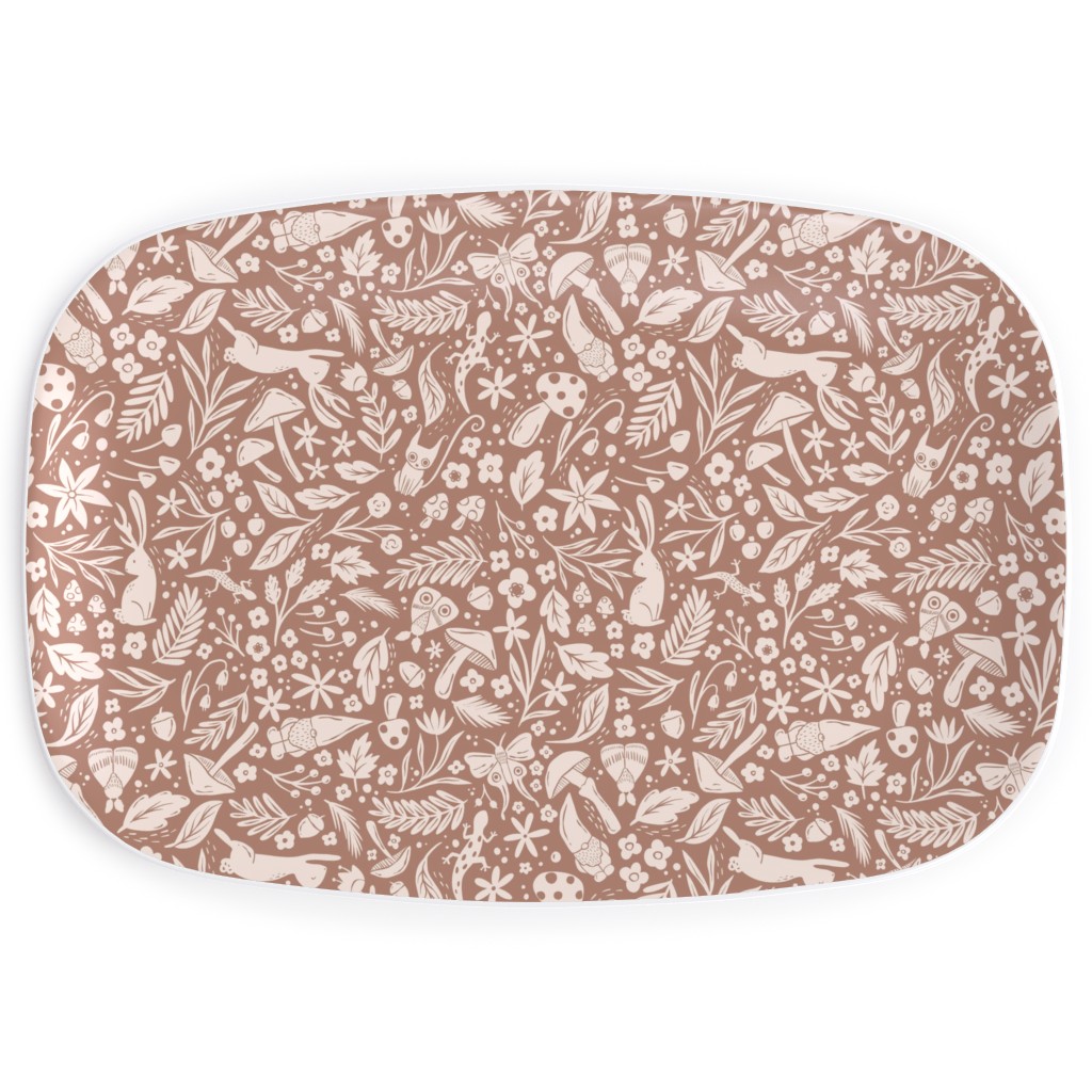 Enchanted Forest - Sienna Serving Platter, Brown, Brown
