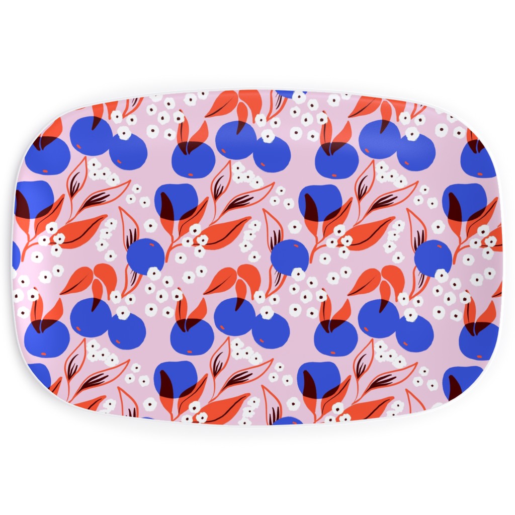 Abstract Fruits and Flowers - Multi Serving Platter, Multicolor