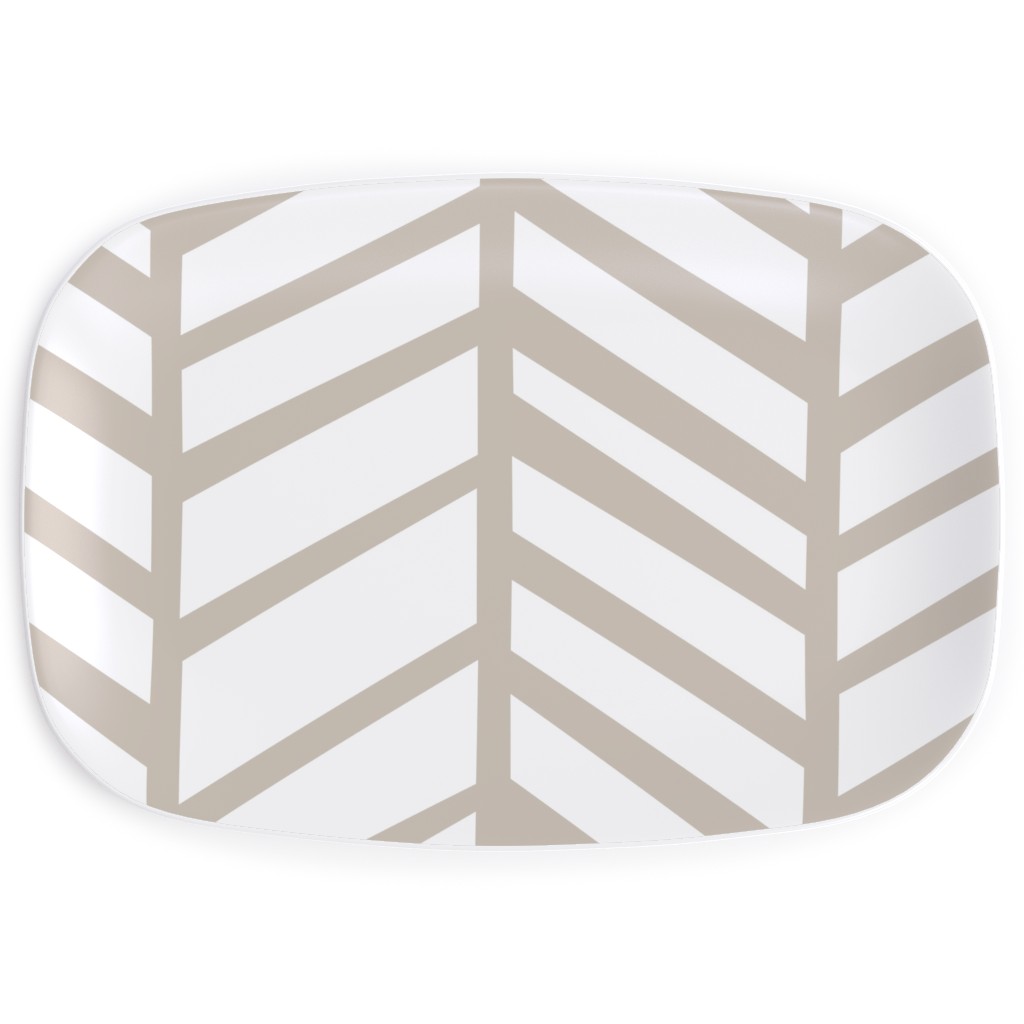Herringbone Tender Shoots Serving Platter, Beige