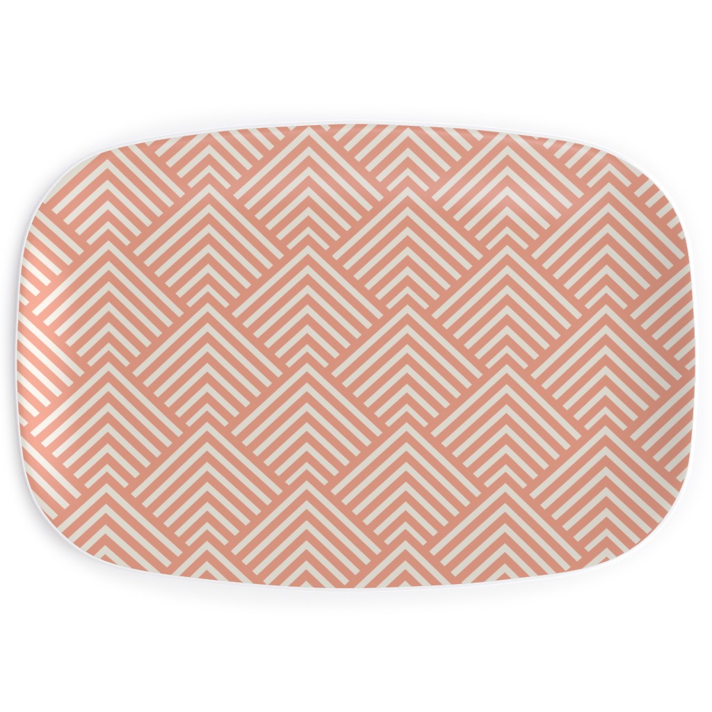 Mod Triangles - Blush Serving Platter, Pink, Bright Pink