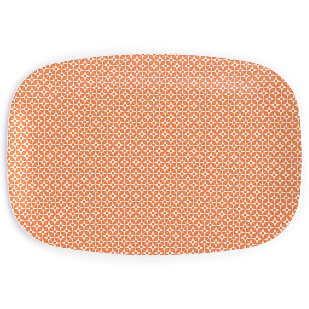 Starburst Geometric - Orange Serving Platter, Orange