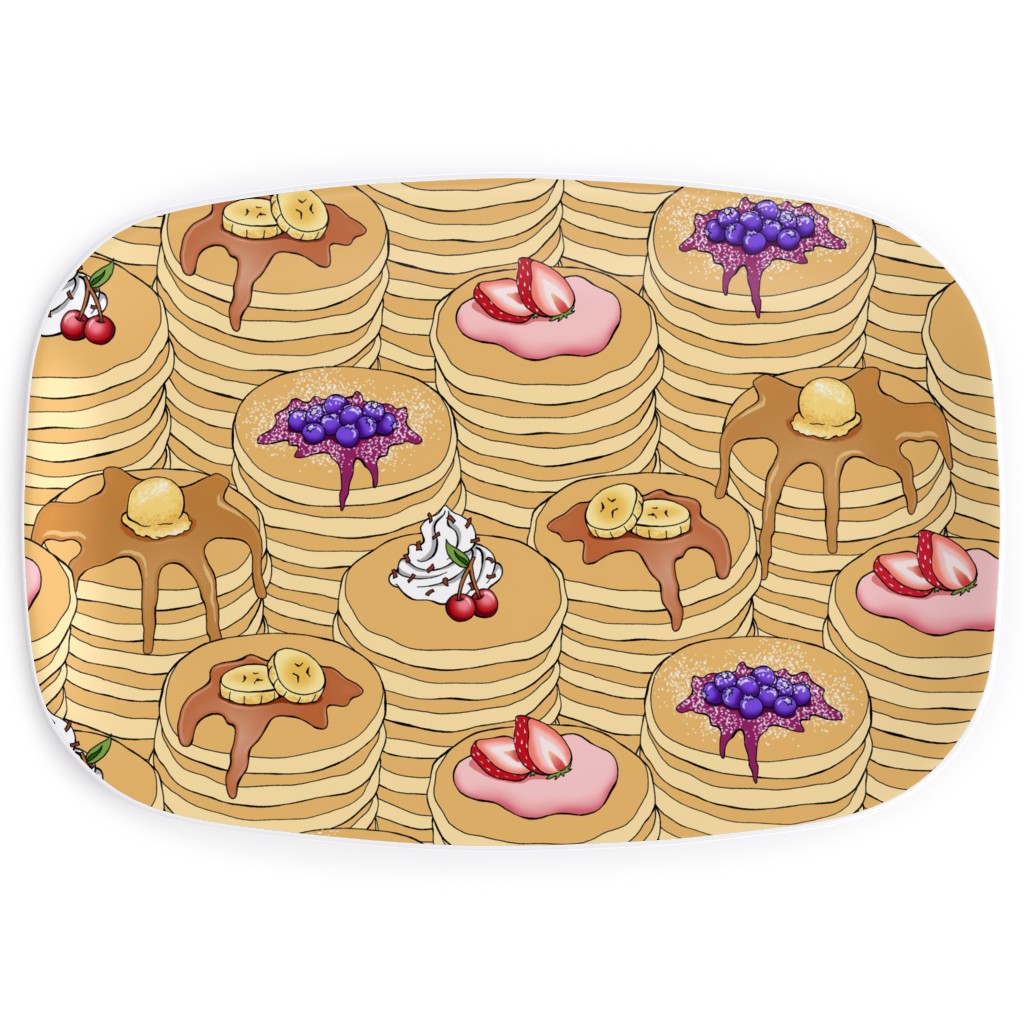 Flapjack Stack Serving Platter, Beige, Pearl