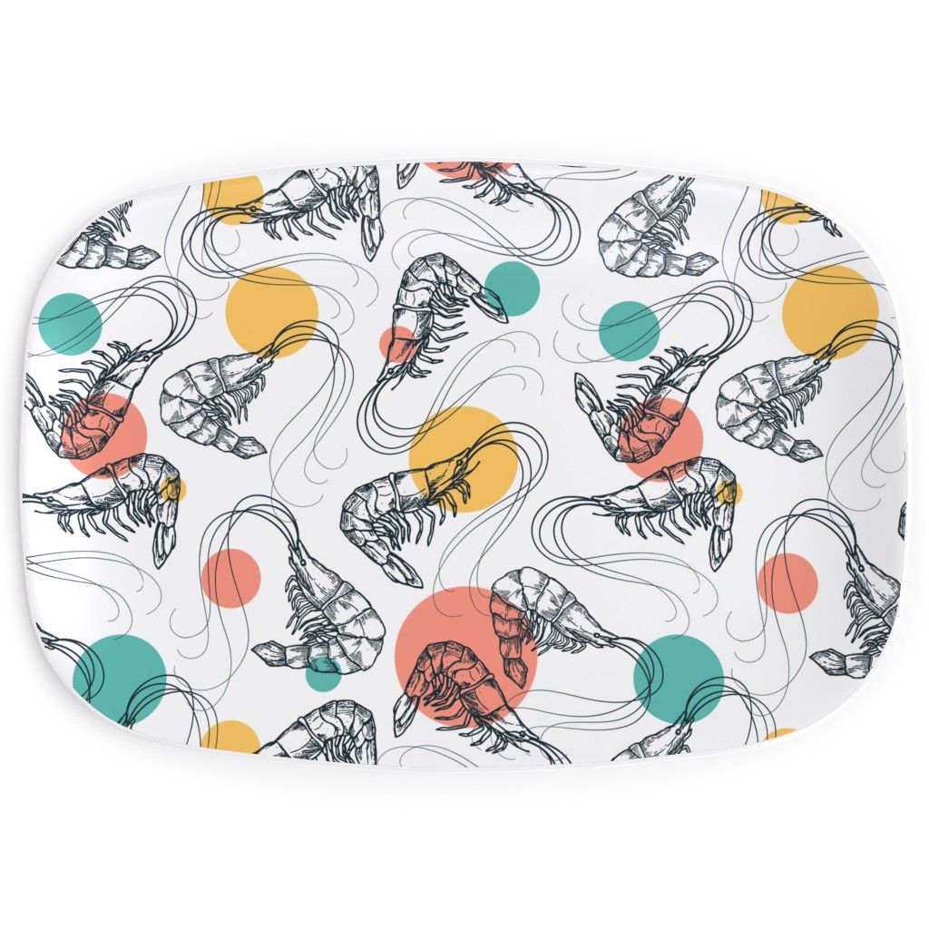 Fun Shrimp - Multi Serving Platter, Multicolor