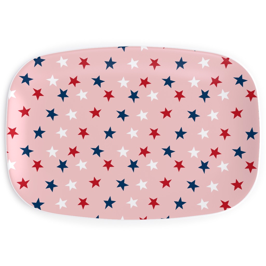 Patriotic Stars Serving Platter, Pink