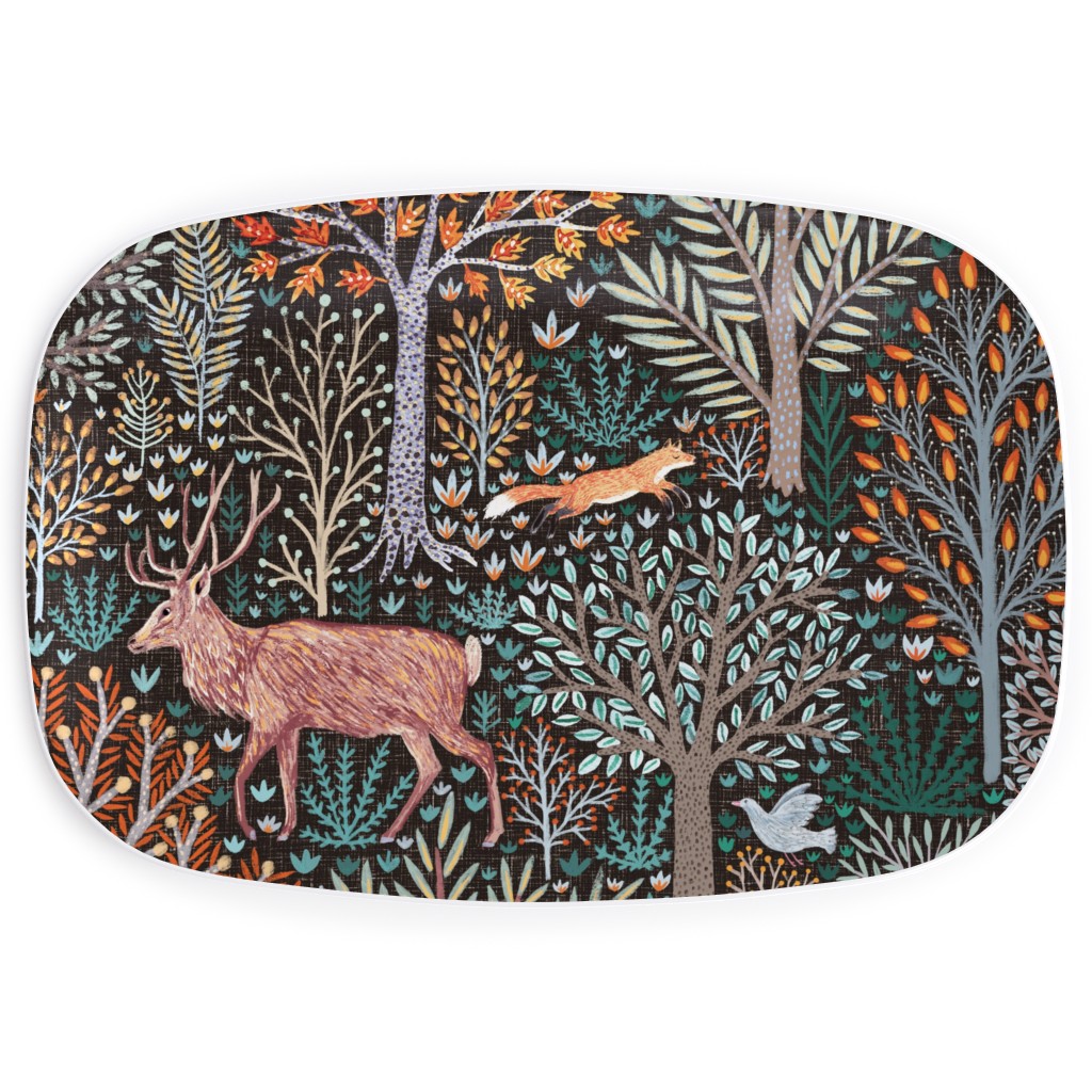 Fall Forest Animals - Multi Serving Platter, Multicolor
