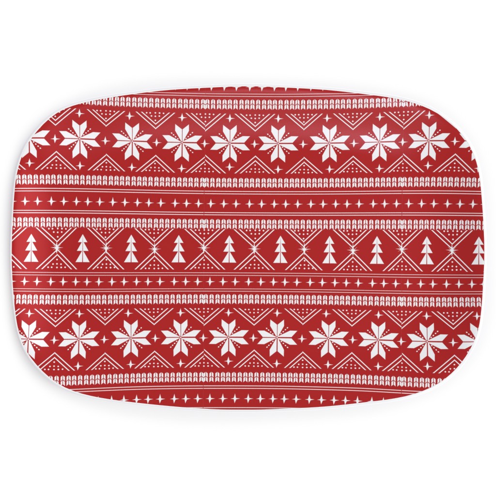 Nordic Sweater - Red Serving Platter, Red, Red