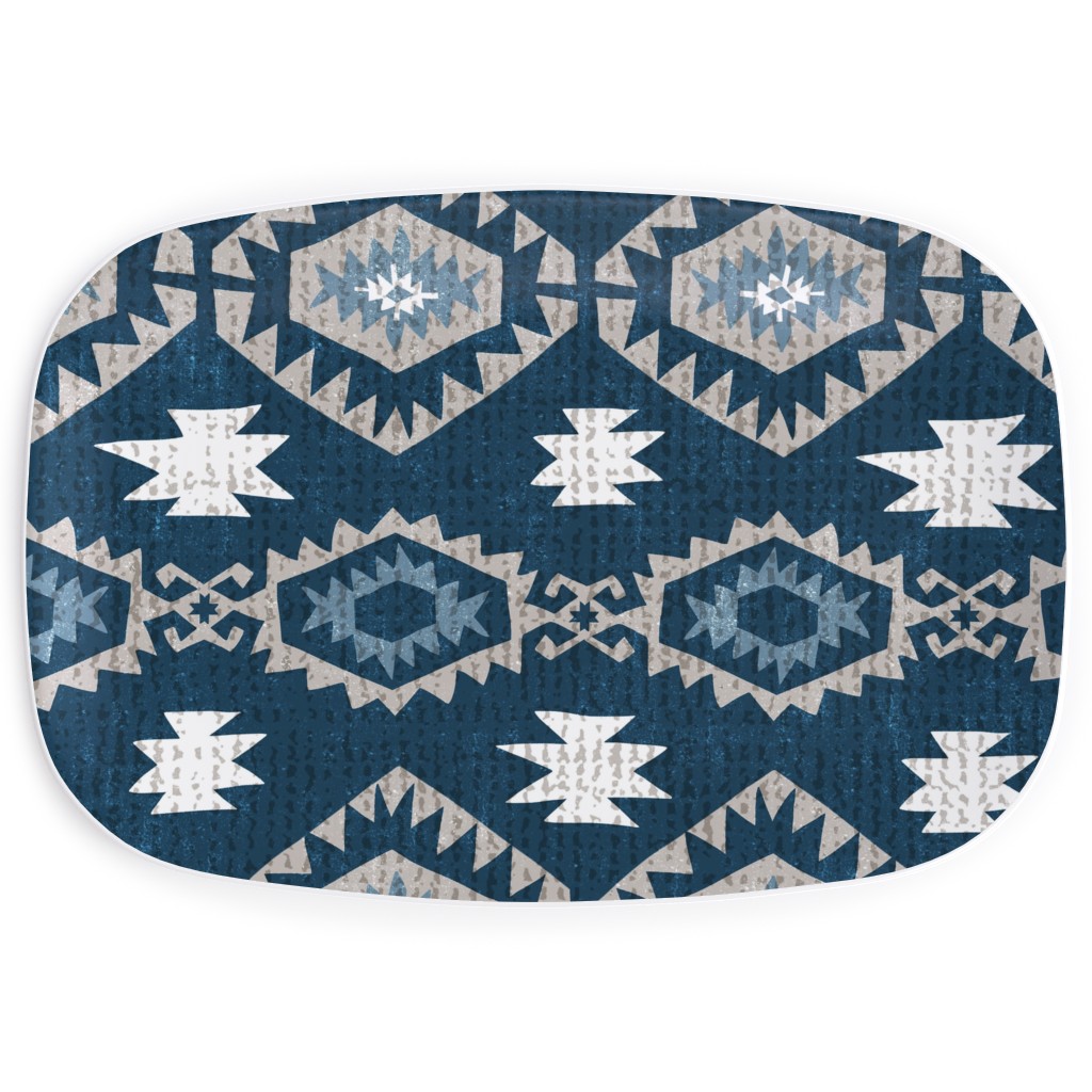 Kilim Me - Blue Serving Platter, Blue, True Blue
