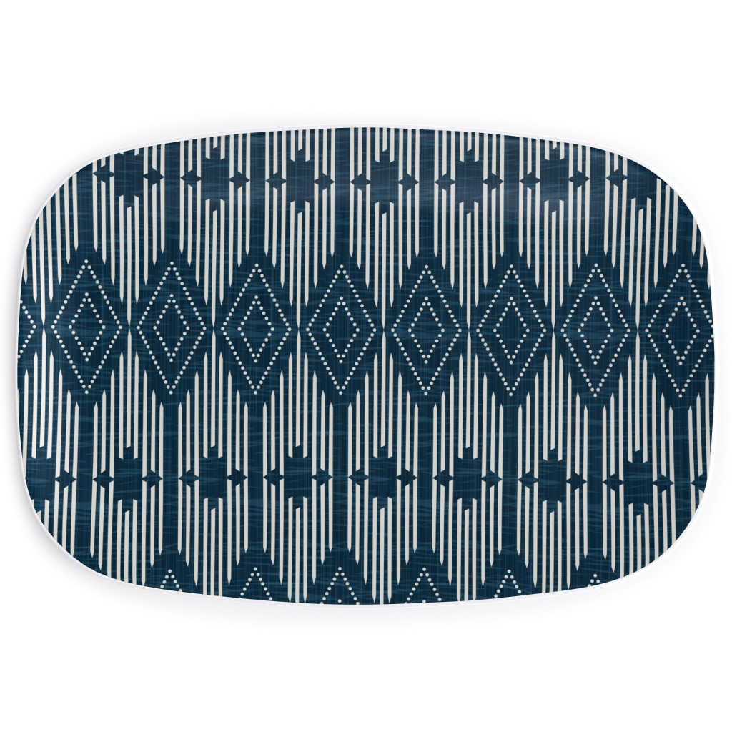 West End Serving Platter, Blue, Silhouette