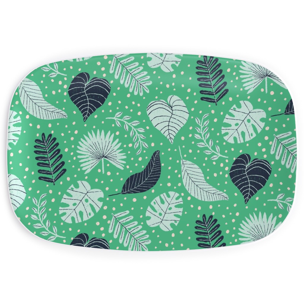 Leafy Jungle - Green Serving Platter, Green