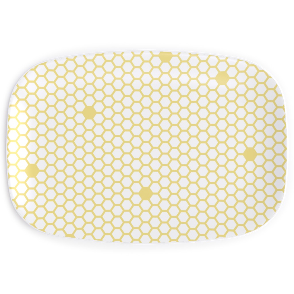 Honeycomb - Sugared Spring - Yellow Serving Platter, Yellow, Classic Yellow
