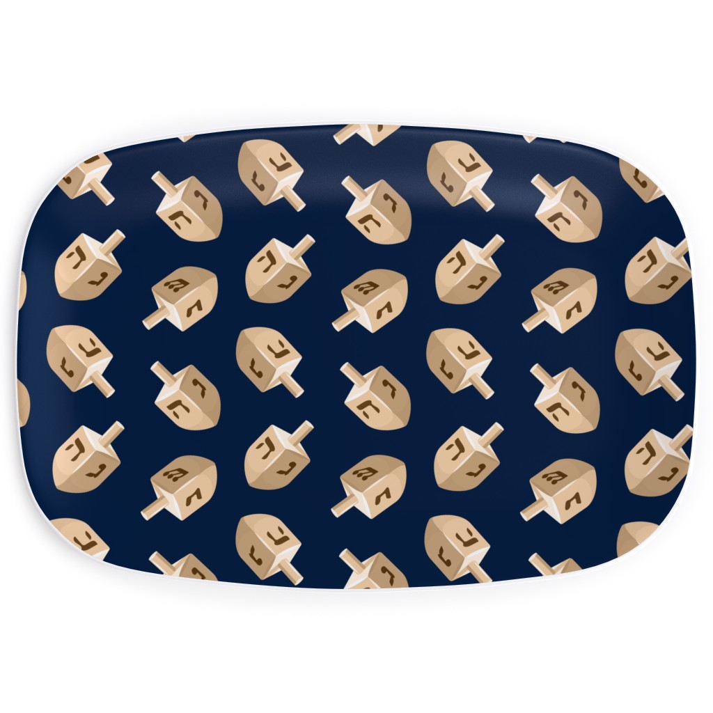 Dreidels Serving Platter, Blue