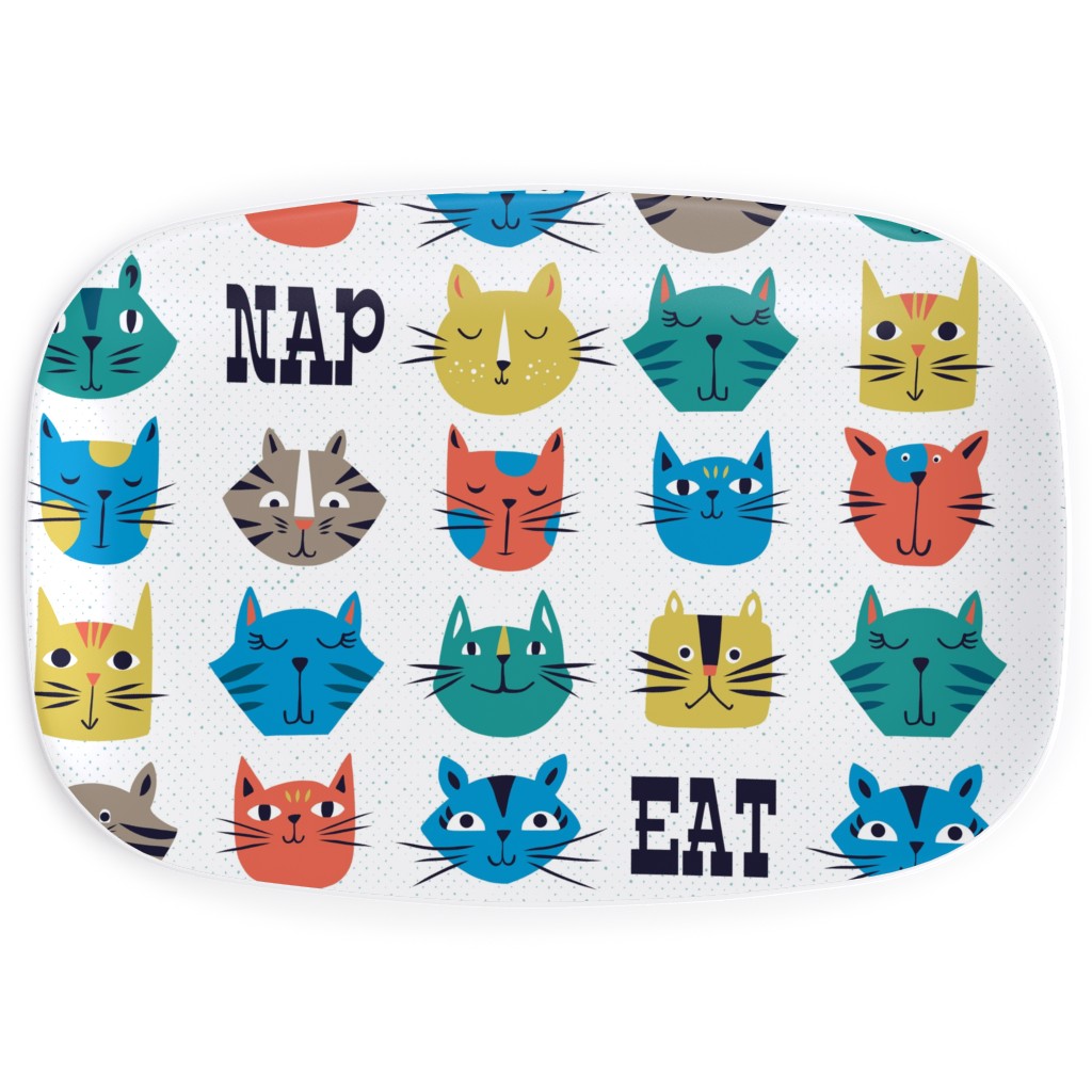 Nine Lives - Novelty Cats Serving Platter, Multicolor