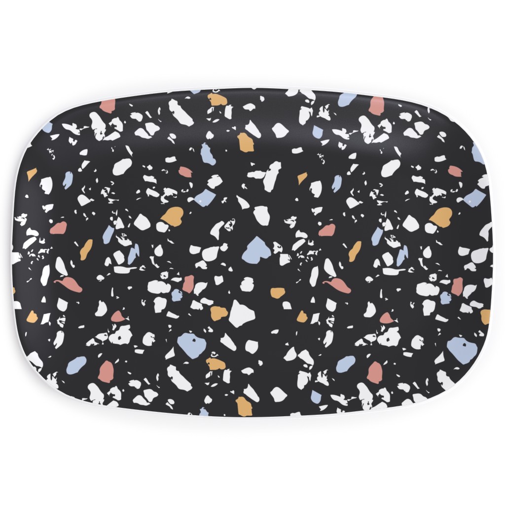 Terrazzo Print - Dark Serving Platter, Black