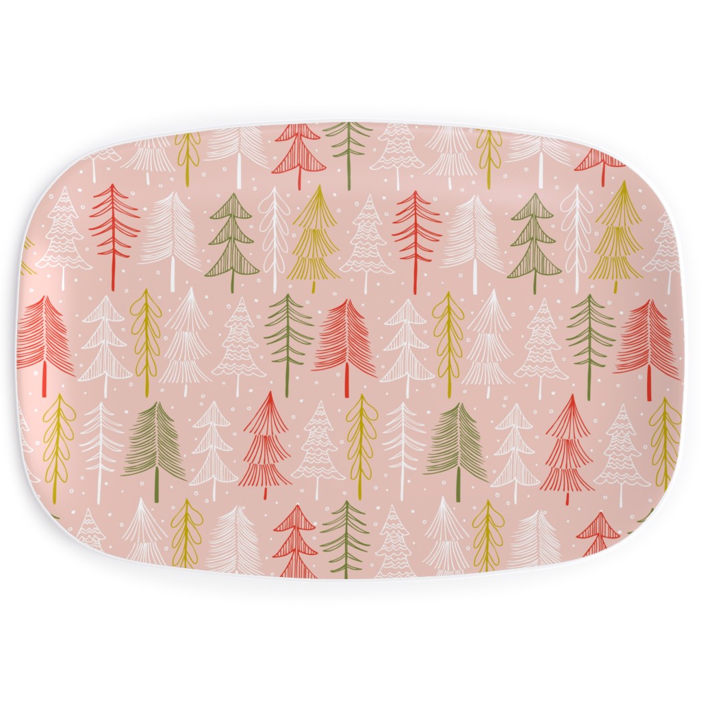 Oh' Christmas Tree Serving Platter, Pink