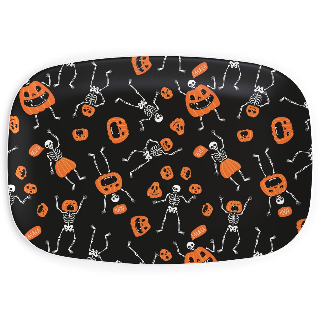 Halloween Party - Black Serving Platter, Orange