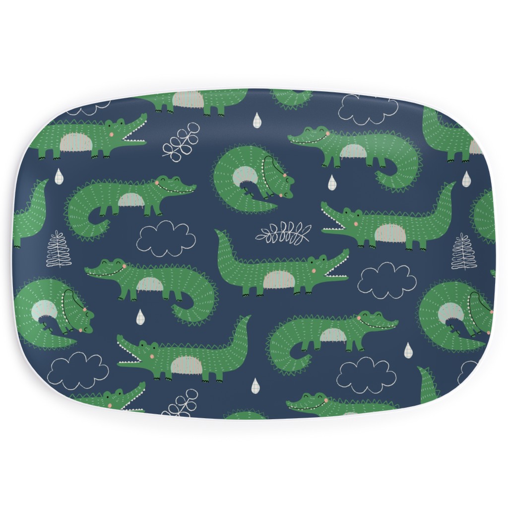 Cute Alligators - Green Serving Platter, Green