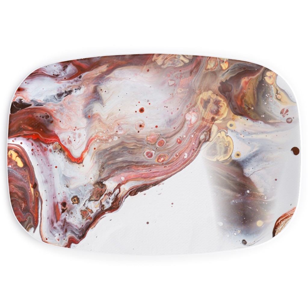 Acrylic Flow Serving Platter, Brown, Pebble