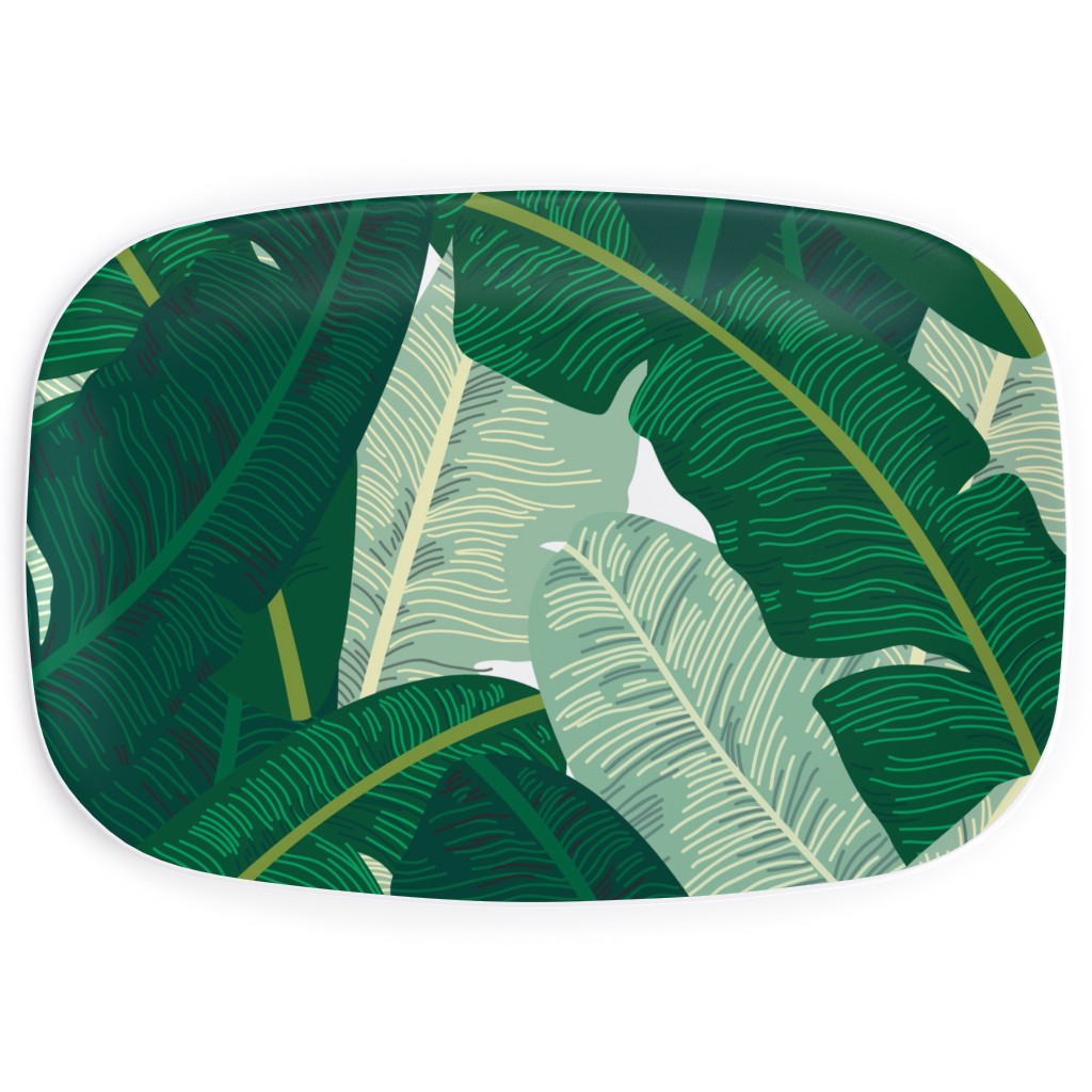 Classic Banana Leaves - Palm Springs Green Serving Platter, Green