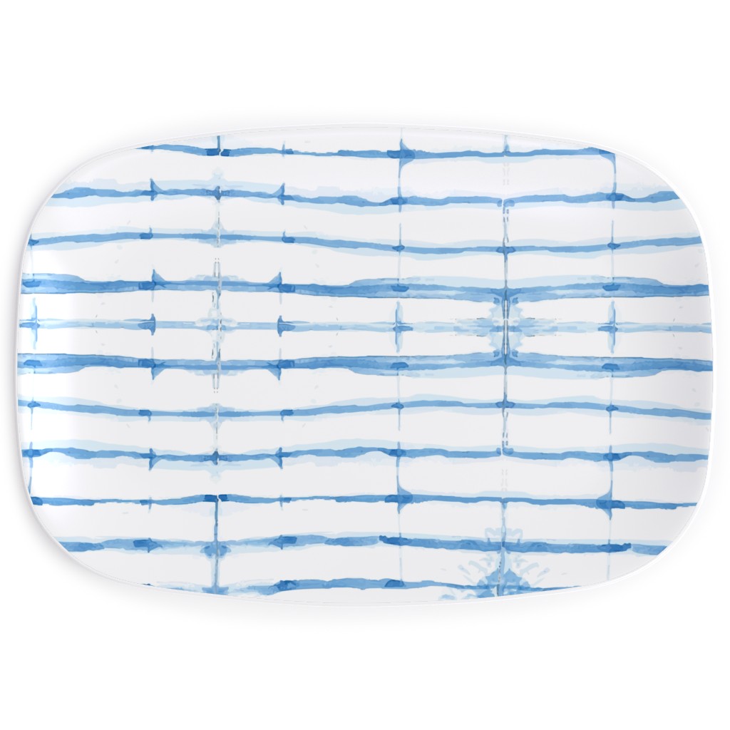 Shibori - Blue Serving Platter, Blue, True Blue