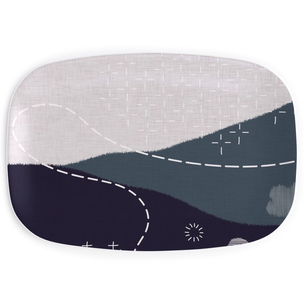 Ever Blue Mountains - Blue Serving Platter, Blue, True Blue