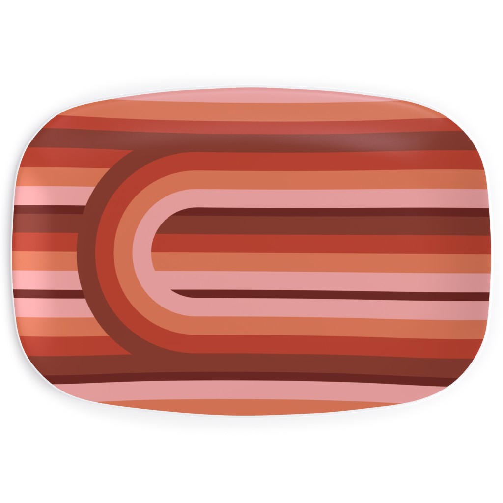 Retro Road - Mauve Multi Serving Platter, Red