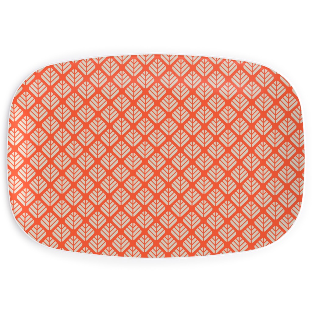 Blaettli - Orange and Beige Serving Platter, Orange