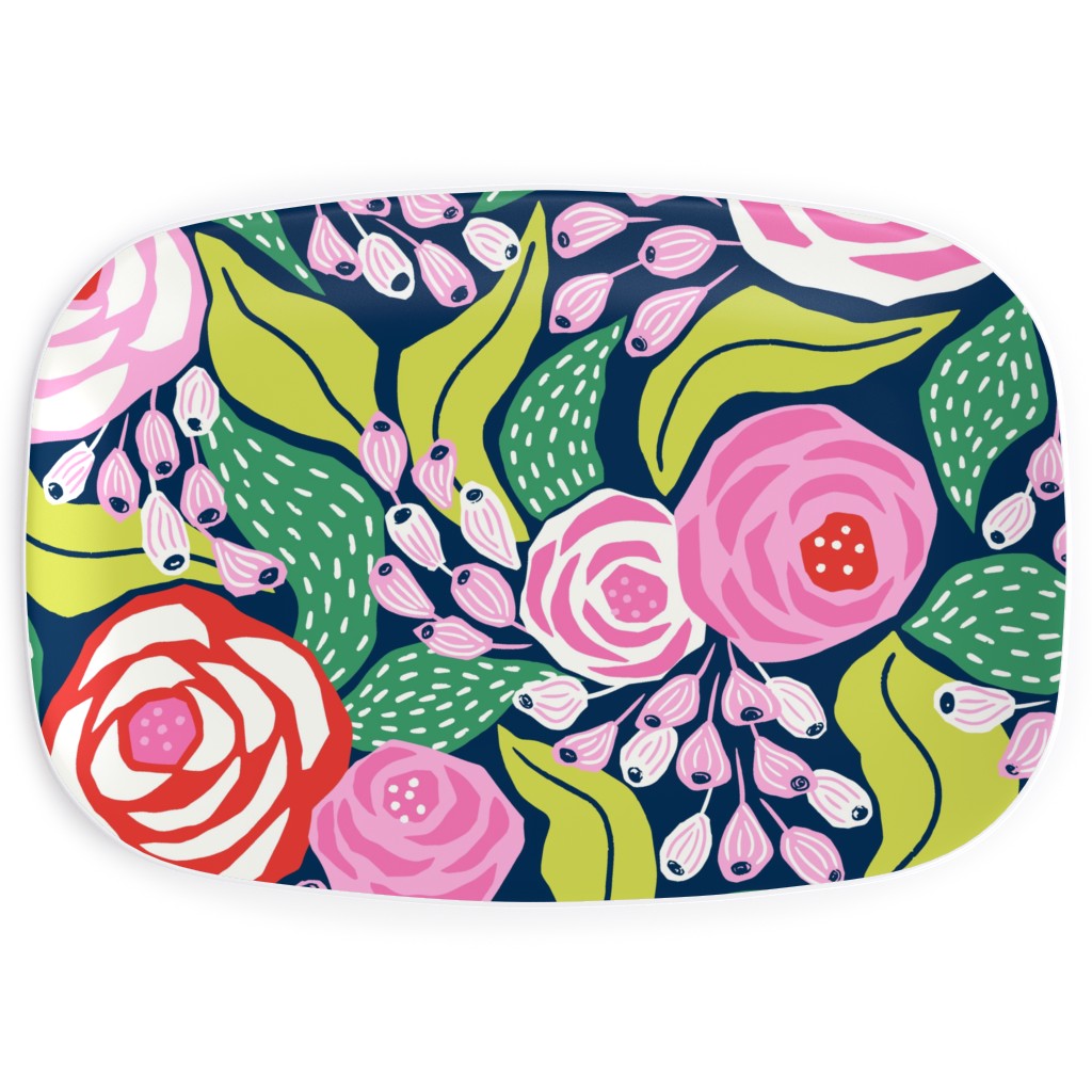 Papercut Roses Serving Platter, Multicolor