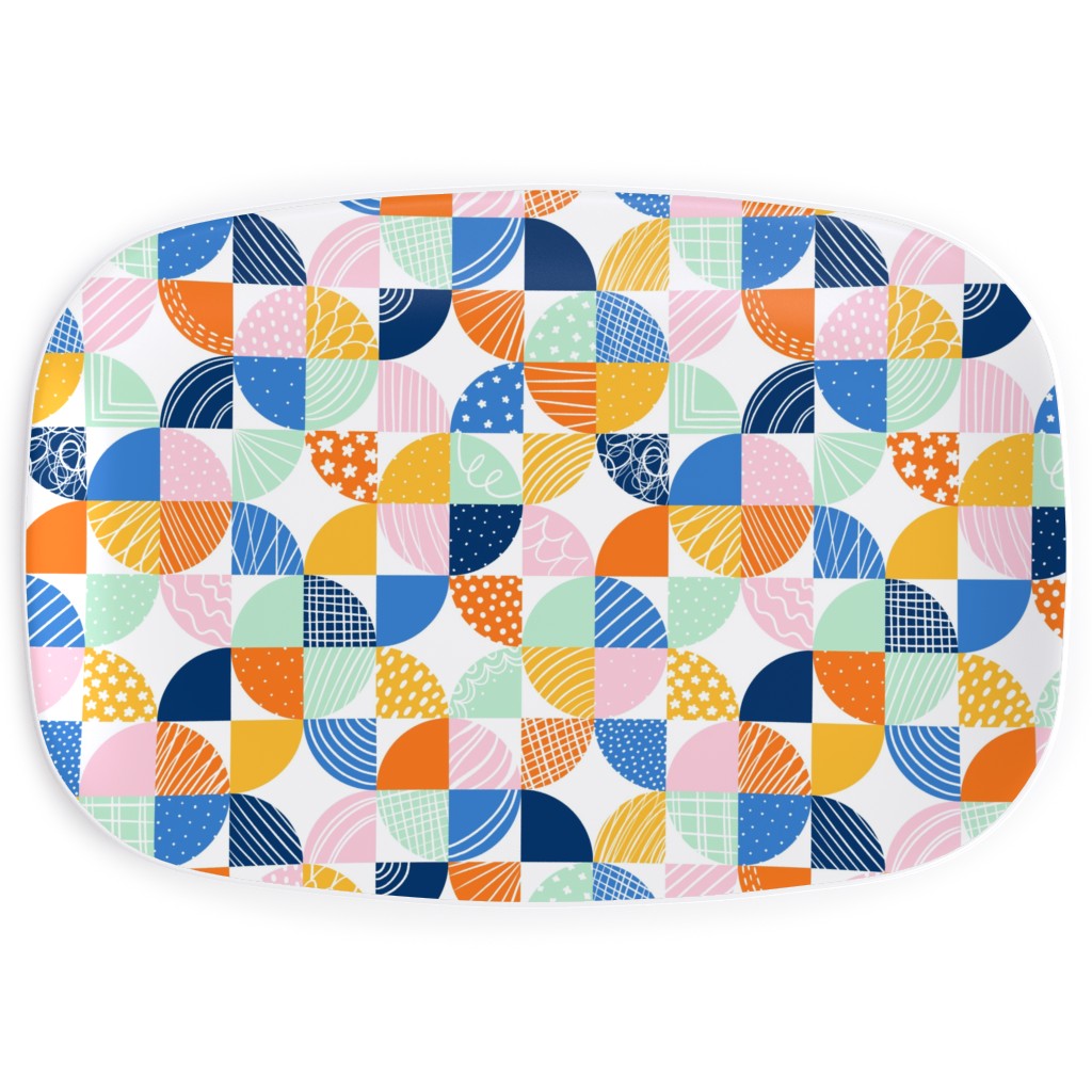 Modern Quilt Pattern - Multi Serving Platter, Multicolor