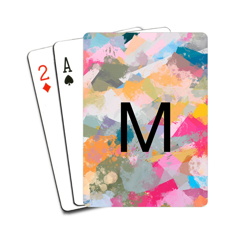 Abstract Colors Custom Text Playing Cards, Multicolor