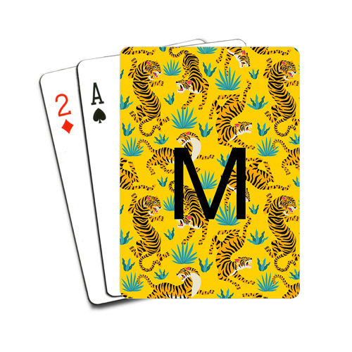Tiger Print Custom Text Playing Cards, Multicolor