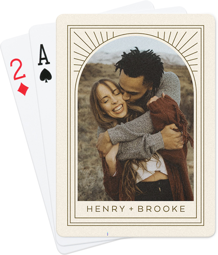 Boho Arch Frame Playing Cards, Beige