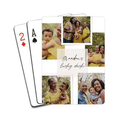 Handwritten Note Collage Playing Cards, White