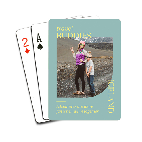 Travel Infographic Playing Cards, Green