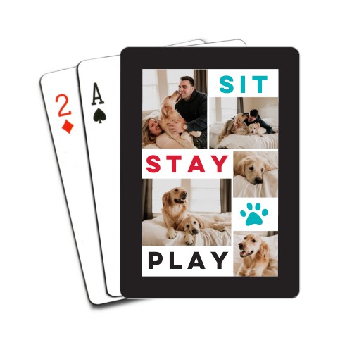Best In Show Sit Stay Play Playing Cards, Gray