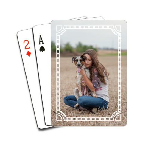 Decorative Frame Playing Cards, White
