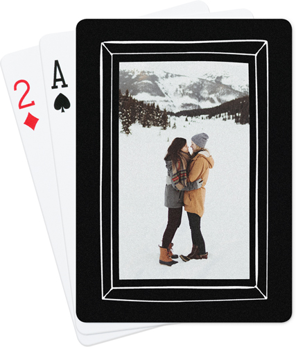 Hand Sketched Frame Playing Cards, Black