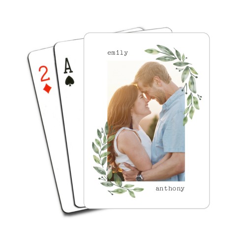 Leaves Playing Cards, White
